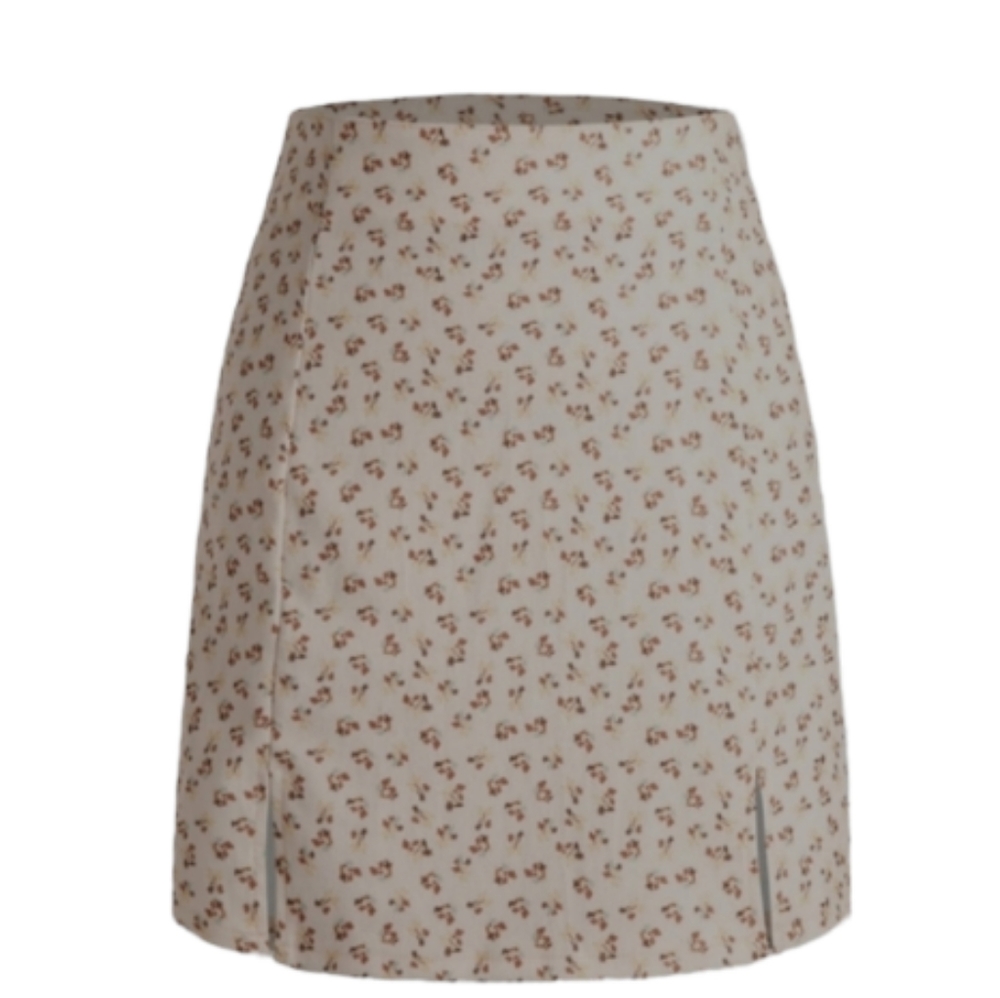 Boho floral mini skirt, size L